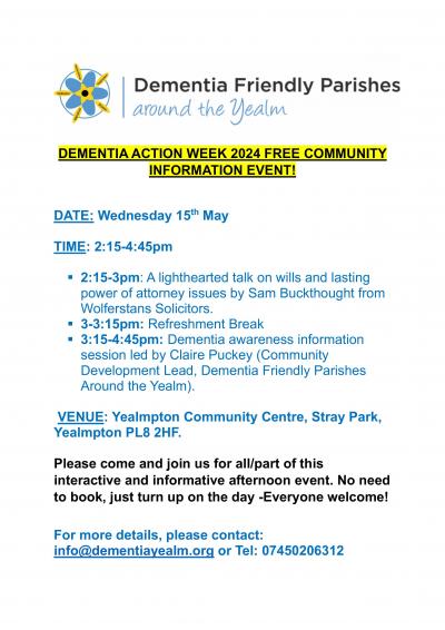 Dementia Action Week 2024 - Dementia Friendly Parishes Around The Yealm